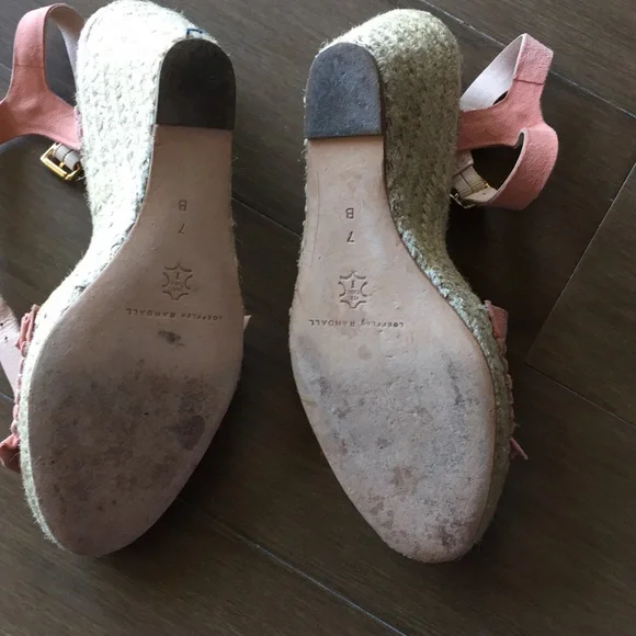 Loeffler Randall Gabby pink ruffle wedge espadrilles 7 - Picture 8 of 9
